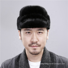 men mink fur hat Men's Genuine Mink Fur Cap Winter Warm Top Hat Headgear Beanie Beret Newsboy Cap